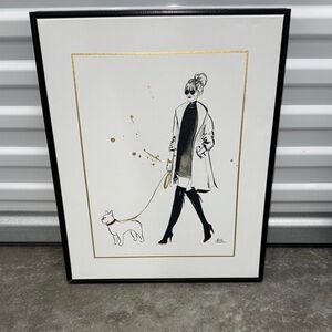 Chic Fashion Illustration Wall Art - Black, White & Gold